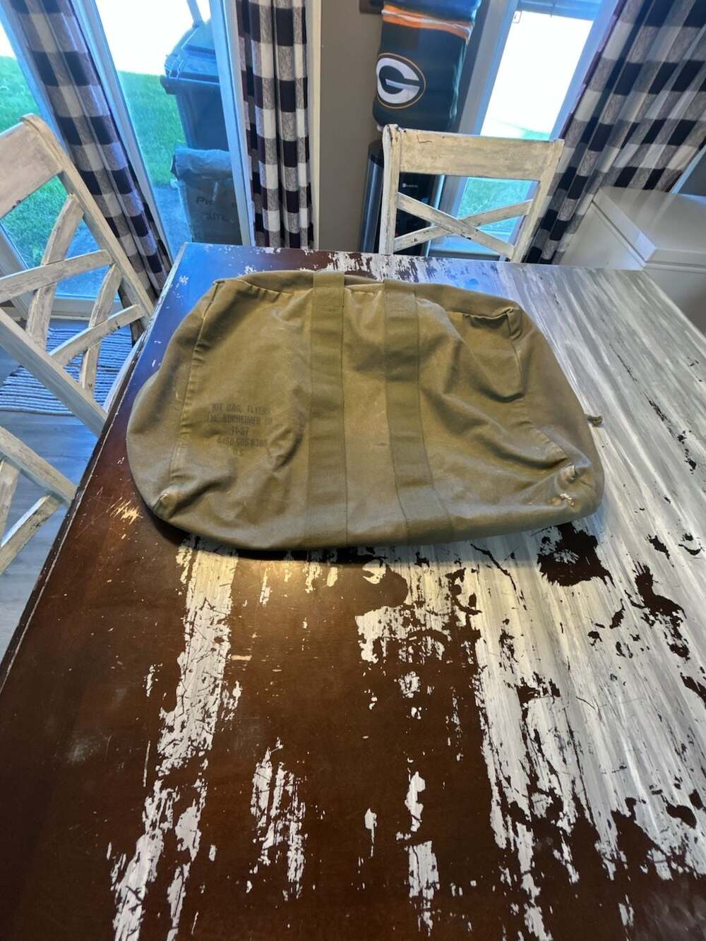 US Military Vintage Kit Bag Flyers J.M. Bucheimer Co. Canvas Duffel